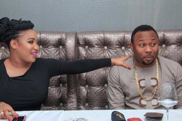 Tonto Dikeh and estranged husband, Churchill Olakunle Oladunni at her surprise birthday party.