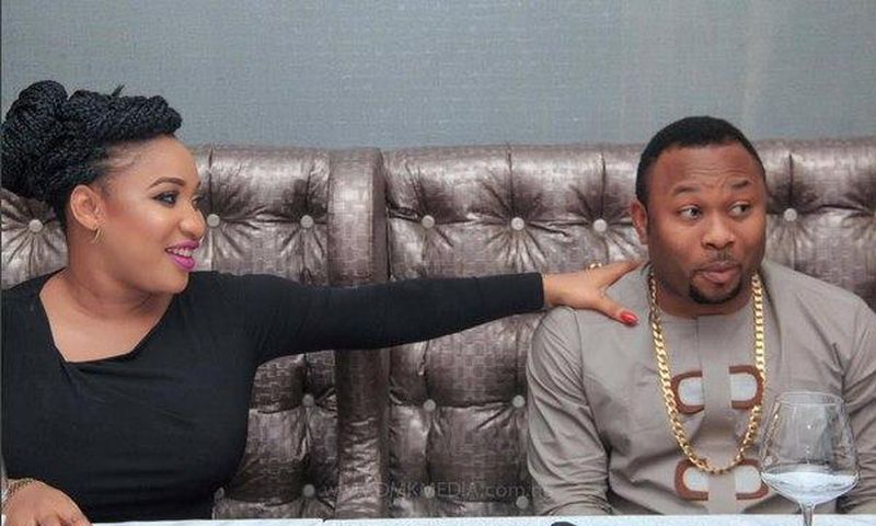 Tonto Dikeh and estranged husband, Churchill Olakunle Oladunni at her surprise birthday party.