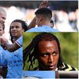 Erlind Haaland and Manchester City celebrate with Joe Aribo (inset).