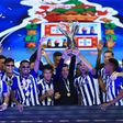FC Porto celebrate their Super Cup victory over Tondela