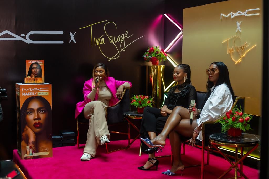 Tiwa Savage unveils signature MAC lipstick, Lippy, in Lagos.