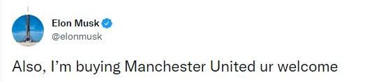 Elon Musk's Manchester United tweet