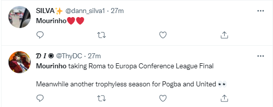 Reactions as Mourinho and Roma book Europa Conference League ticket