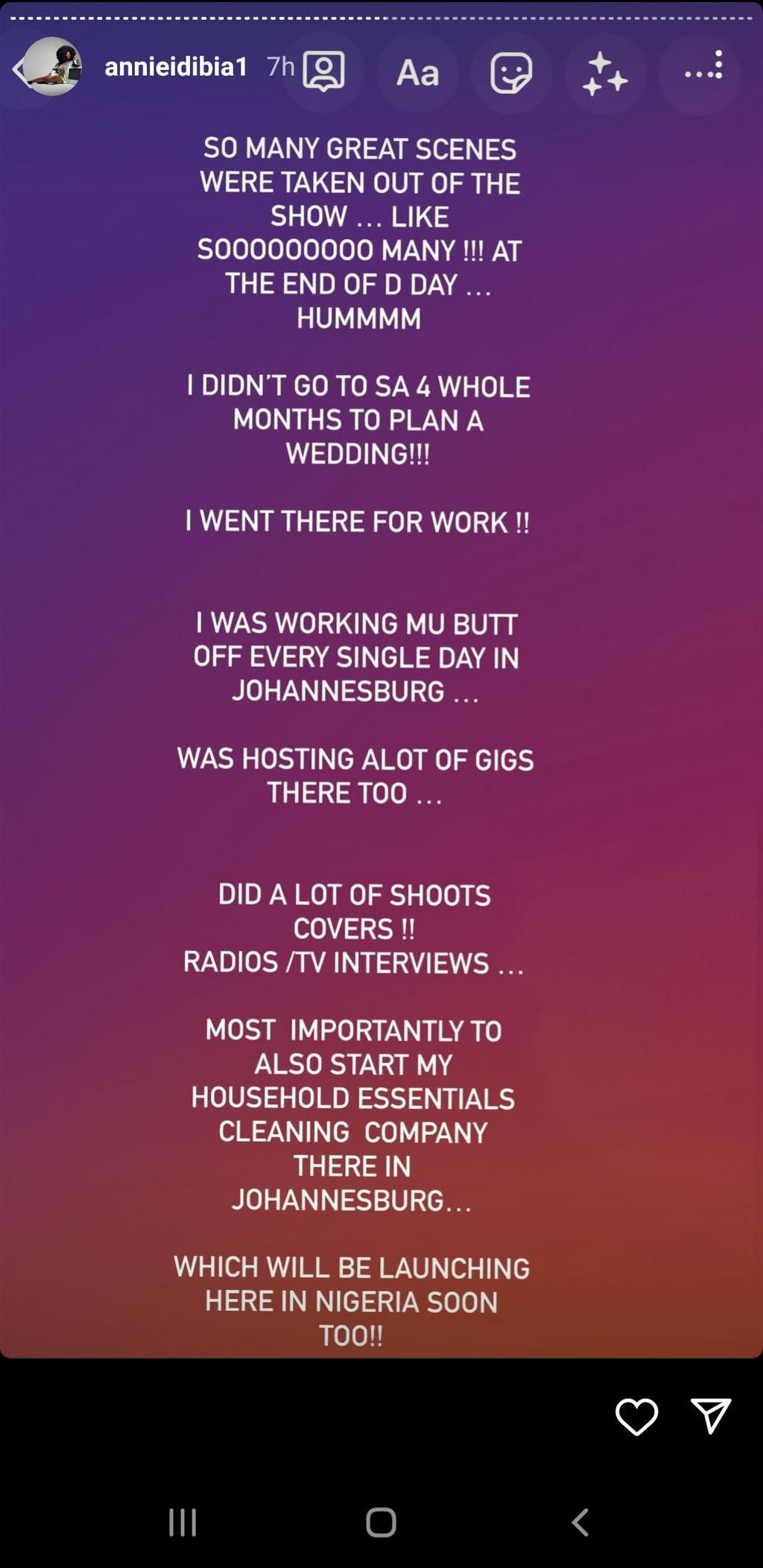 Annie Idibia IG post [Instagram]
