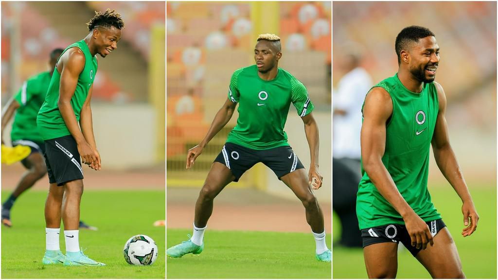 The Super Eagles players are all smiles ahead of the crucial world cup qualifiers against Ghana
