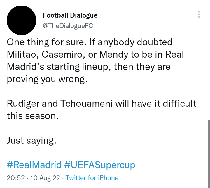 Fans troll Antonio Rudiger for sitting on the bench.