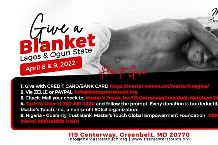 Master's Touch to give out 10,000 blankets to vulnerable children in Lagos and Ogun state