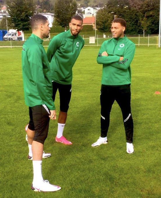 Leon Balogun, Kevin Akpoguma and Cyril Dessers (Twitter/Super Eagles)