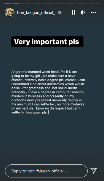 Opeyemi Falegan shades his ex partner Nkechi Blessing