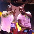 Wande Coal and Chuddy K performing at Terry G's 'Book of Ginjah' album launch at ThisDay Dome, in Abuja, on July 5, 2013. (NET)