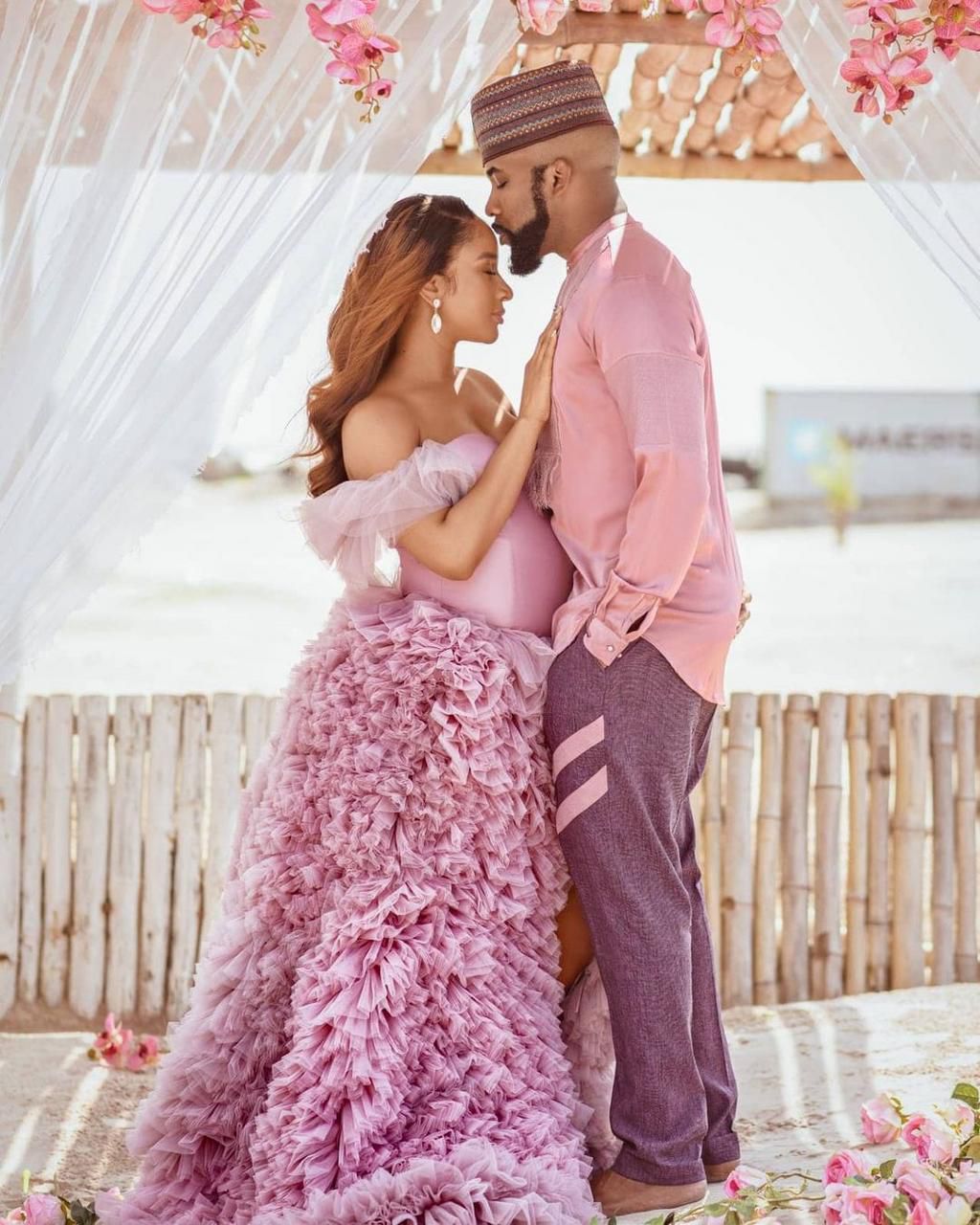 Banky W and his wife Adesua Etomi [Instagram/BankyWenllington]