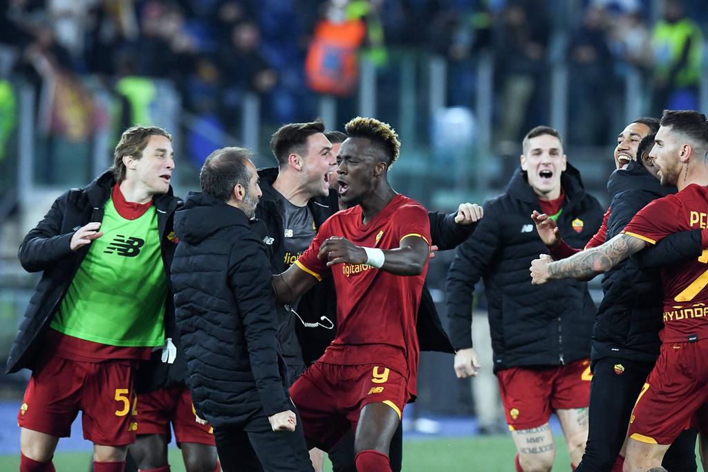 Tammy Abraham scored a brace for Roma against Lazio on Sunday