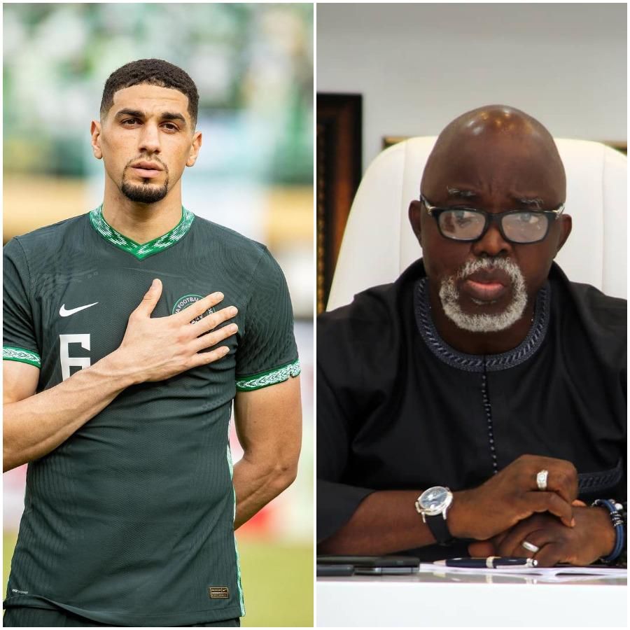Leon Balogun and NFF President Amaju Pinnick (Instagram)