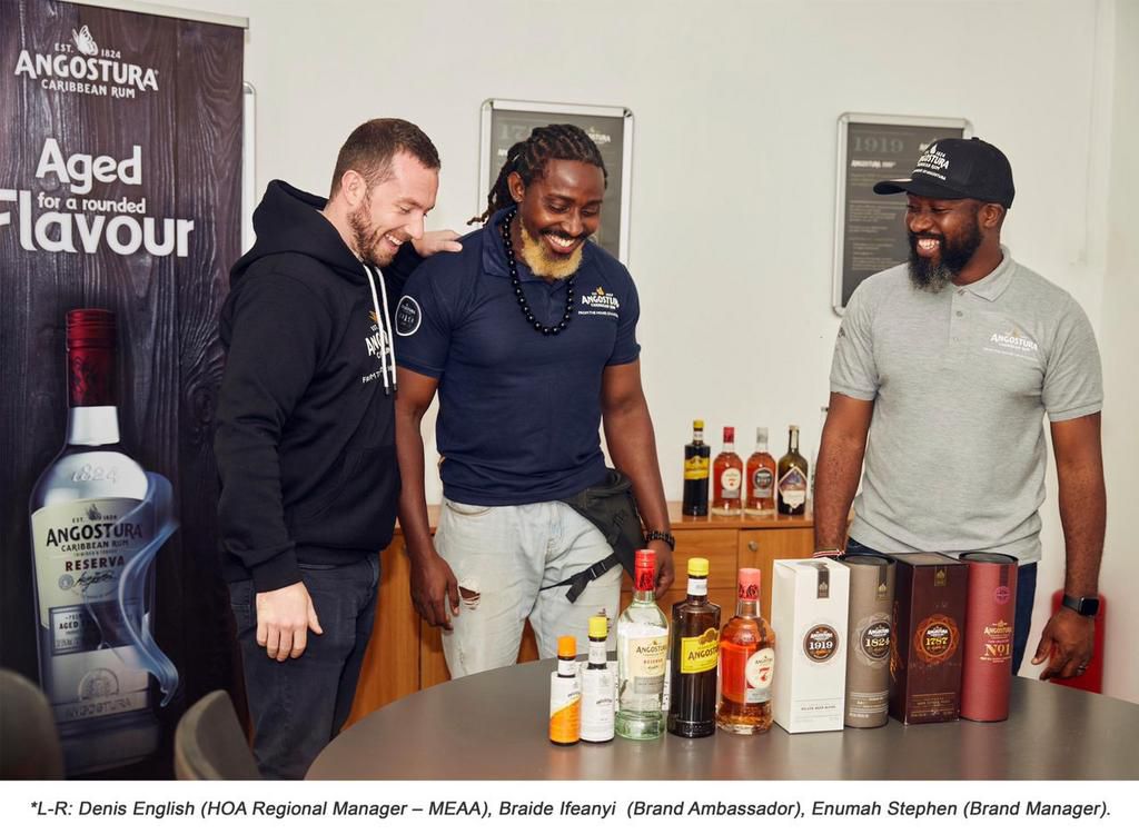 Braidey flanked by the mangement of House of Angostura® Nigeria