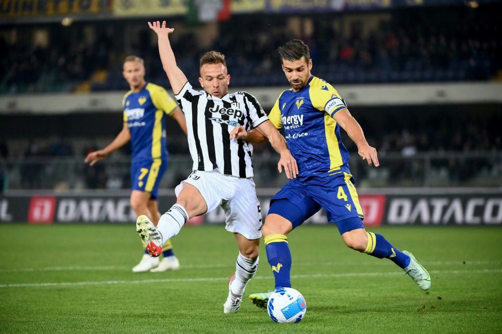 Arthur in action for Juventus against Verona earlier this season