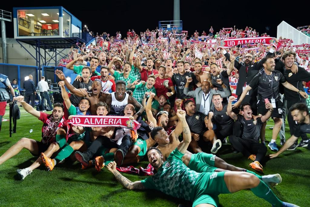 Almeria owe much of their celebration on the last day to Alcorcon's last-ditch win over Eibar.