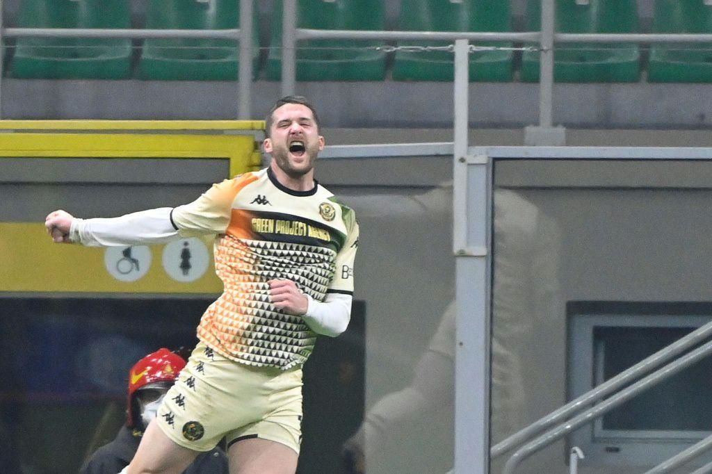 French forward Thomas Henry stunned the San Siro with his early header