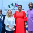 L-R: The Honorary Treasurer of the Nigeria-Britain Association (N-BA), Mr. Sola Oyetayo; Vice President, N-BA, Mrs. Lucy Pearson; the President, N-BA, Ms. Abimbola Okoya; and the Honorary Secretary, Mr. Ademola Sanya, during the 53rd Annual General Mee...