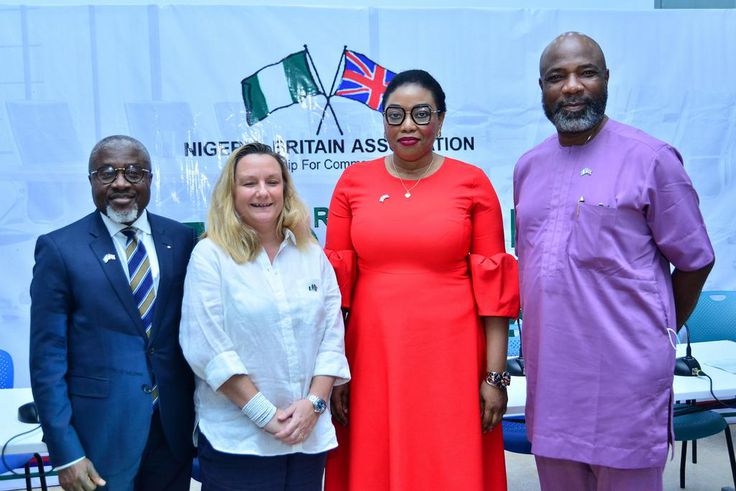 L-R: The Honorary Treasurer of the Nigeria-Britain Association (N-BA), Mr. Sola Oyetayo; Vice President, N-BA, Mrs. Lucy Pearson; the President, N-BA, Ms. Abimbola Okoya; and the Honorary Secretary, Mr. Ademola Sanya, during the 53rd Annual General Mee...
