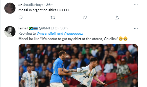 Messi had his shirt grabbed all game as Argentina beat Italy 3-0 in Finalissima