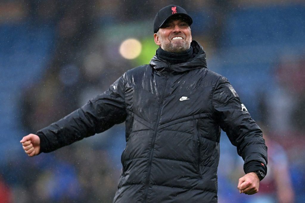 Liverpool manager Jurgen Klopp celebrates a 1-0 win at Burnley