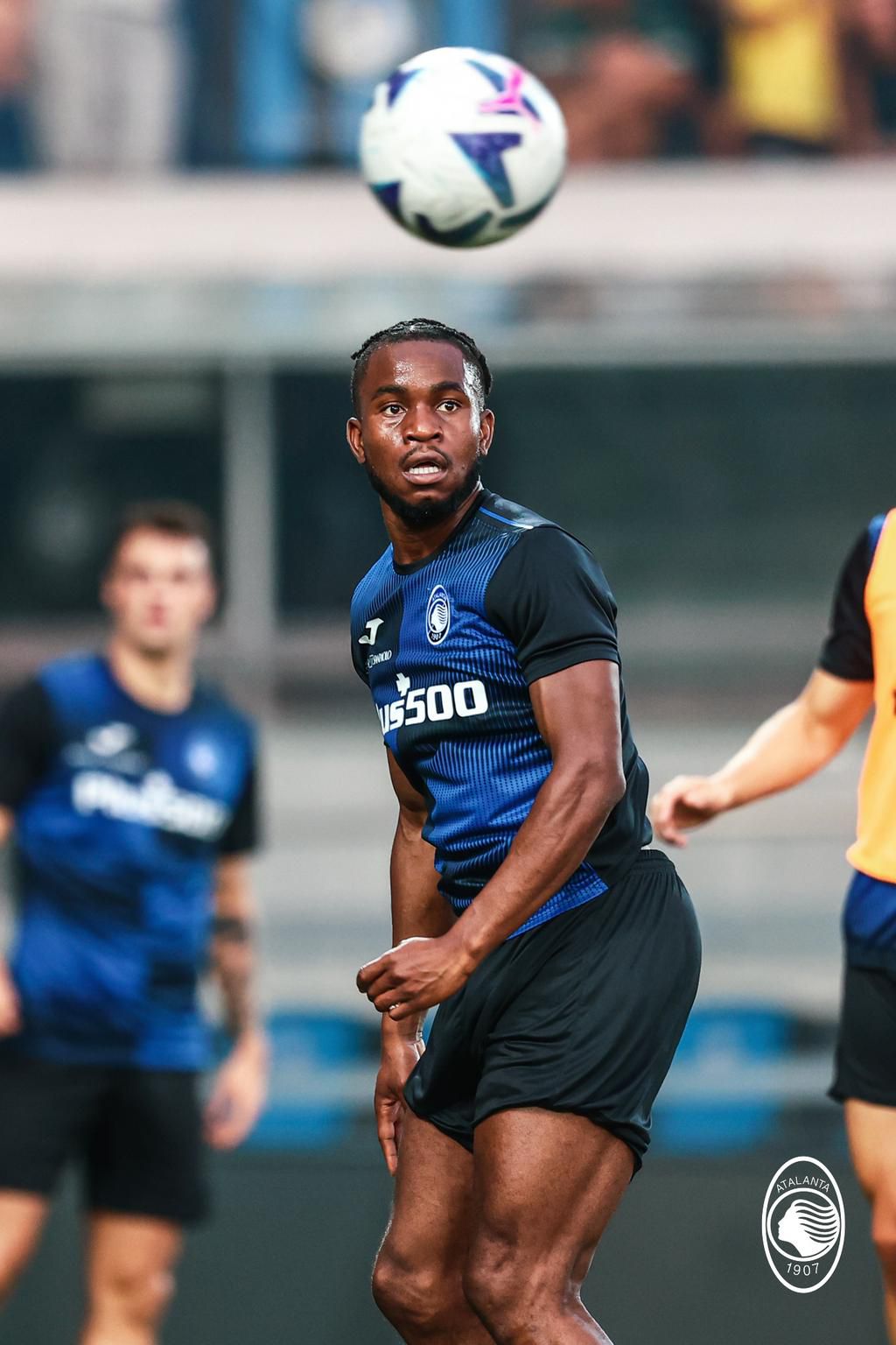 Ademola Lookman in his first training session with Atalanta.