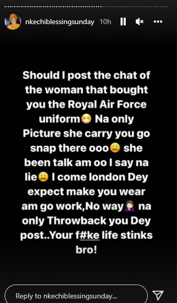 Nkechi Blessing continues to drag estranged hubby, says he is fake British Airforce officer