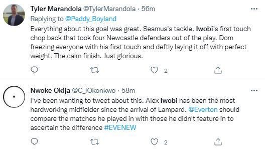 Reactions as Alex Iwobi scores for Everton against Newcastle United