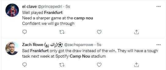 Reactions as Barcelona play out 1-1 draw with Eintracht Frankfurt in Europa League