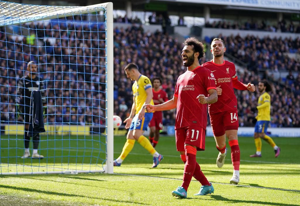 Mohamed Salah scored his 20th goal of the Premier League season in a victory over Brighton & Hove Albion