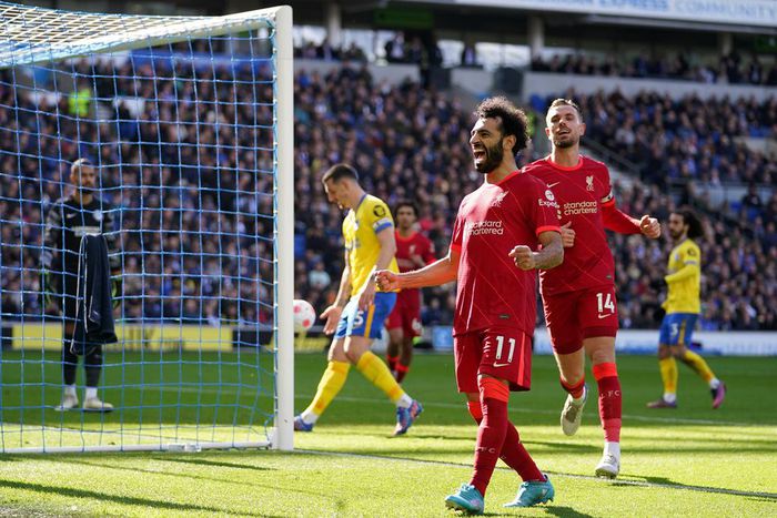 Mohamed Salah scored his 20th goal of the Premier League season in a victory over Brighton & Hove Albion