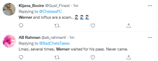 Chelsea fans are not happy with Timo Werner after 2-2 draw with Wolves
