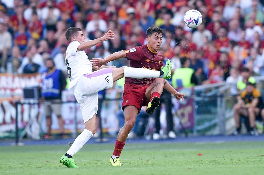 Paulo Dybala (r) made his second appearance for Roma