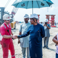 Aliko Dangote and other officials at Dangote Refinery site