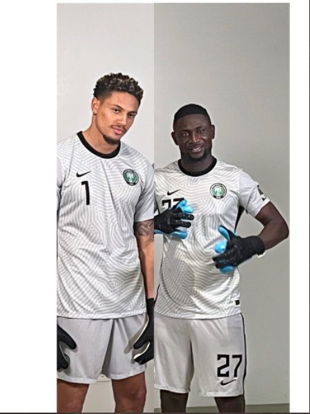 Super Eagles goalkeepers John Noble and Maduka Okoye