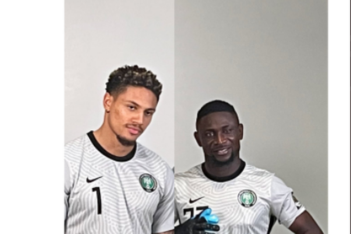 Super Eagles goalkeepers John Noble and Maduka Okoye