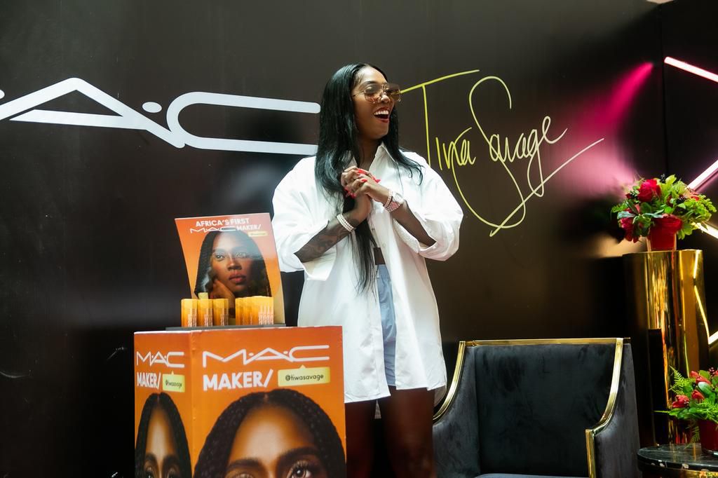 Tiwa Savage unveils signature MAC lipstick, Lippy, in Lagos.