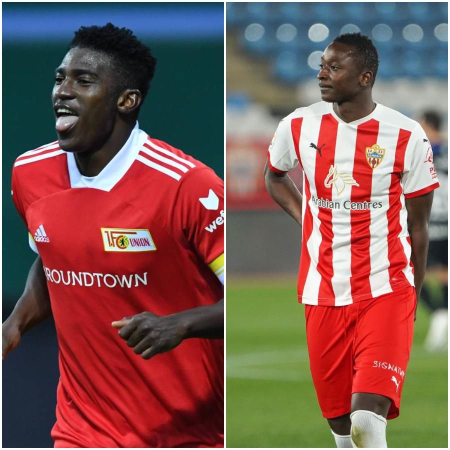 Taiwo Awoniyi and Umar Sadiq (Twitter/Bundesliga Berlin and Almeria)
