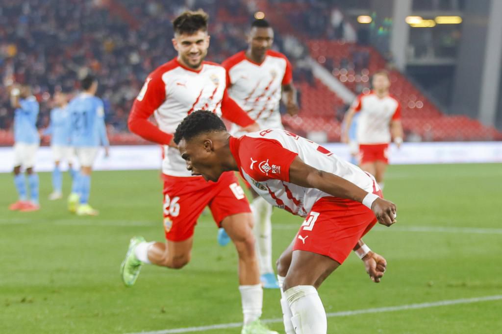 Ramzani celebrates after sending the keeper the wrong way