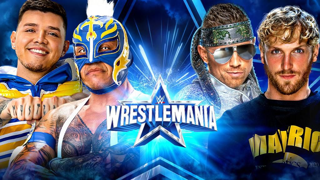 The Mysterios vs The Miz & Logan Paul (right)