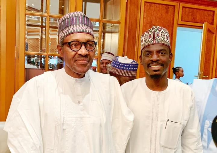 President Muhammadu Buhari and his aide, Bashir Ahmad (Trendingng)
