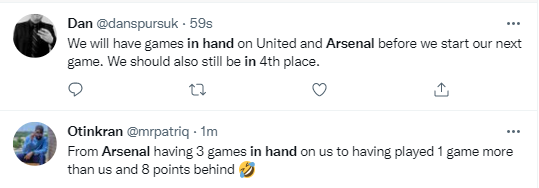 Arsenla fans are not happy as game in hand counts for nothing in loss to Southampton