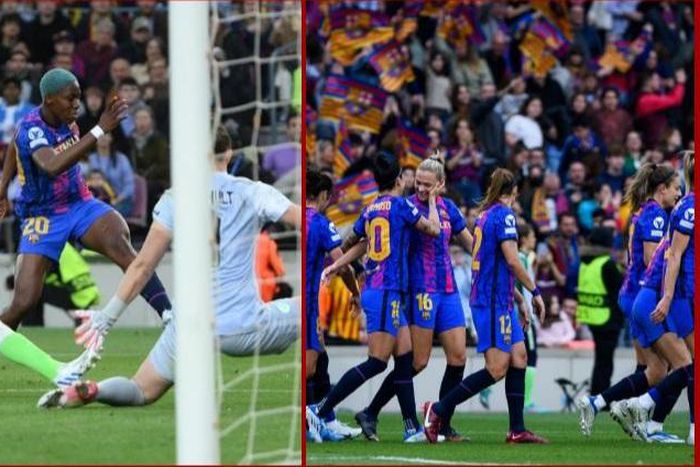 Asisat Oshoala in action for Barcelona Femeni