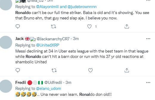 Reactions to Ronaldo's performance in Manchester United's draw against Watford
