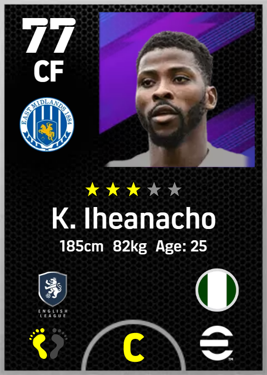 K Iheanacho  PES 22 Card (Pesmaster)
