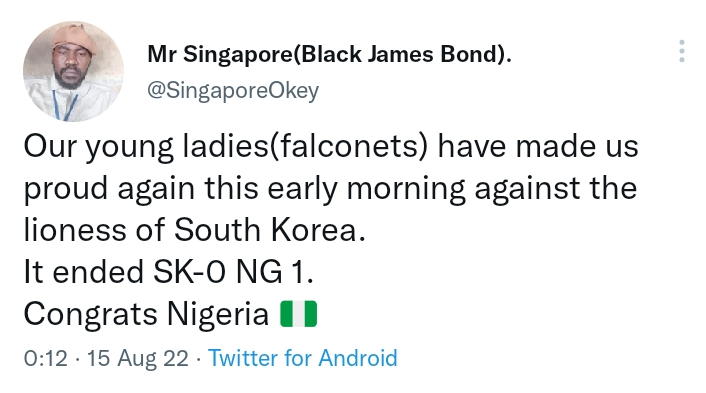 Reactions from Nigerians as Falconets win again to book quarter-final ticket.