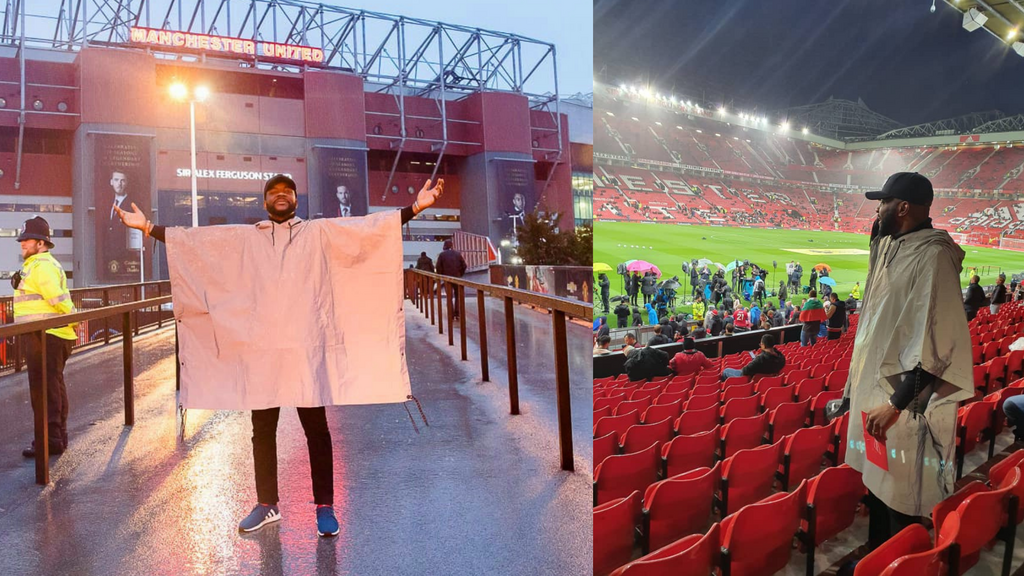 Ebuka psoted a picture of himself attending a game at Old trafford