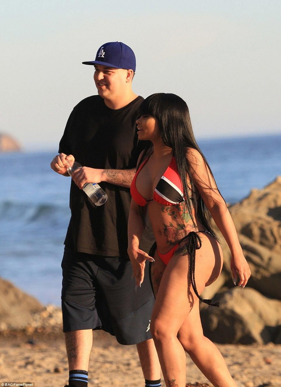 Rob Kardashian and Blac Chyna at the beach