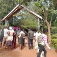 Police and residents of Kenya’s Kirinyaga County at a robbery scene