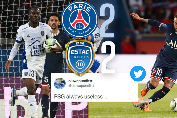 Social media reactions as  French champions PSG are held at home to Troyes